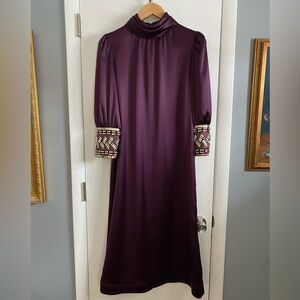 Tuckernut Plum Embellished Faven Dress - Size L